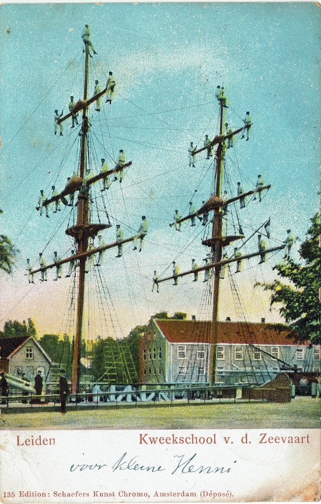 Leiden – Kweekschool voor de Zeevaart., Ophalen of Verzenden, Voor 1920, Gelopen, Zuid-Holland