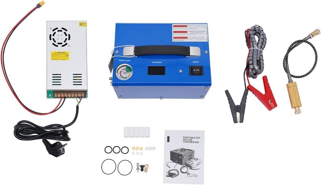 PCP Compressor 300Bar 12-110-220V Aut. Stop. Instelbare Druk, Ophalen of Verzenden, Nieuw