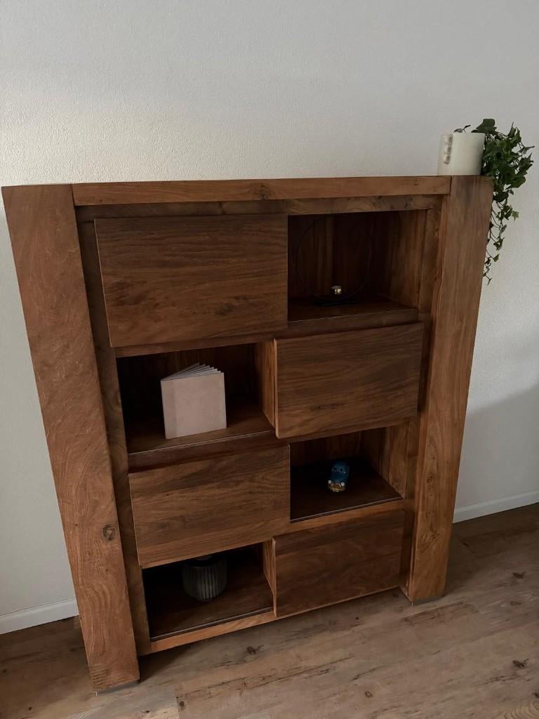 Wandmeubel / vakkenkast massief hout 164 x 140 x 40 cm, Ophalen, Minder dan 150 cm, 150 tot 200 cm, 25 tot 50 cm