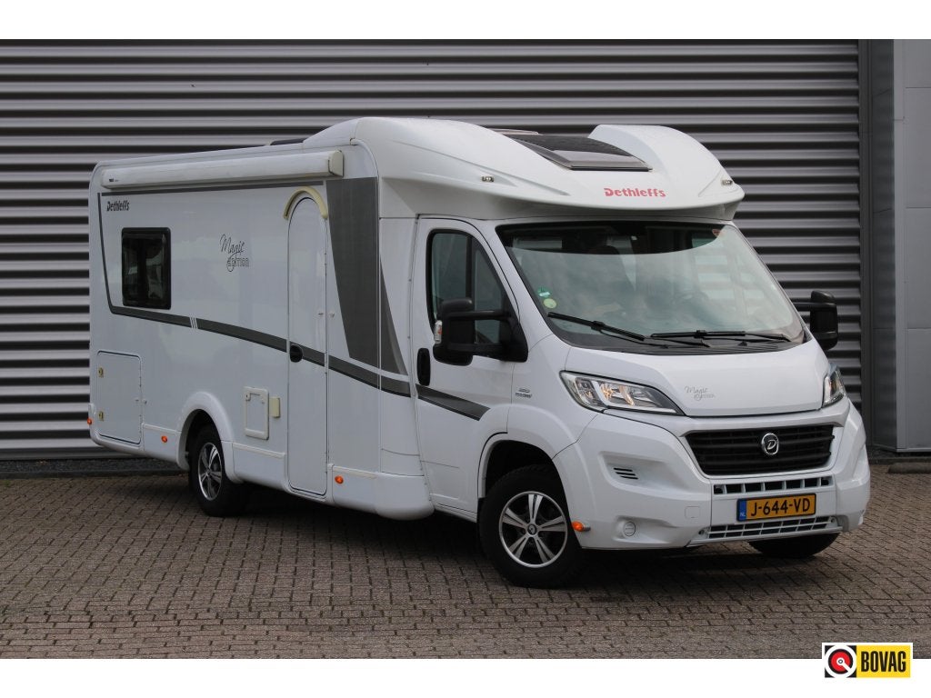 Dethleffs Magic Edition Queensbed Fiat 140PK Omvormer TV, Caravans en Kamperen, Campers, Luifel, Standaard zit, Fiat, Tot en met 2