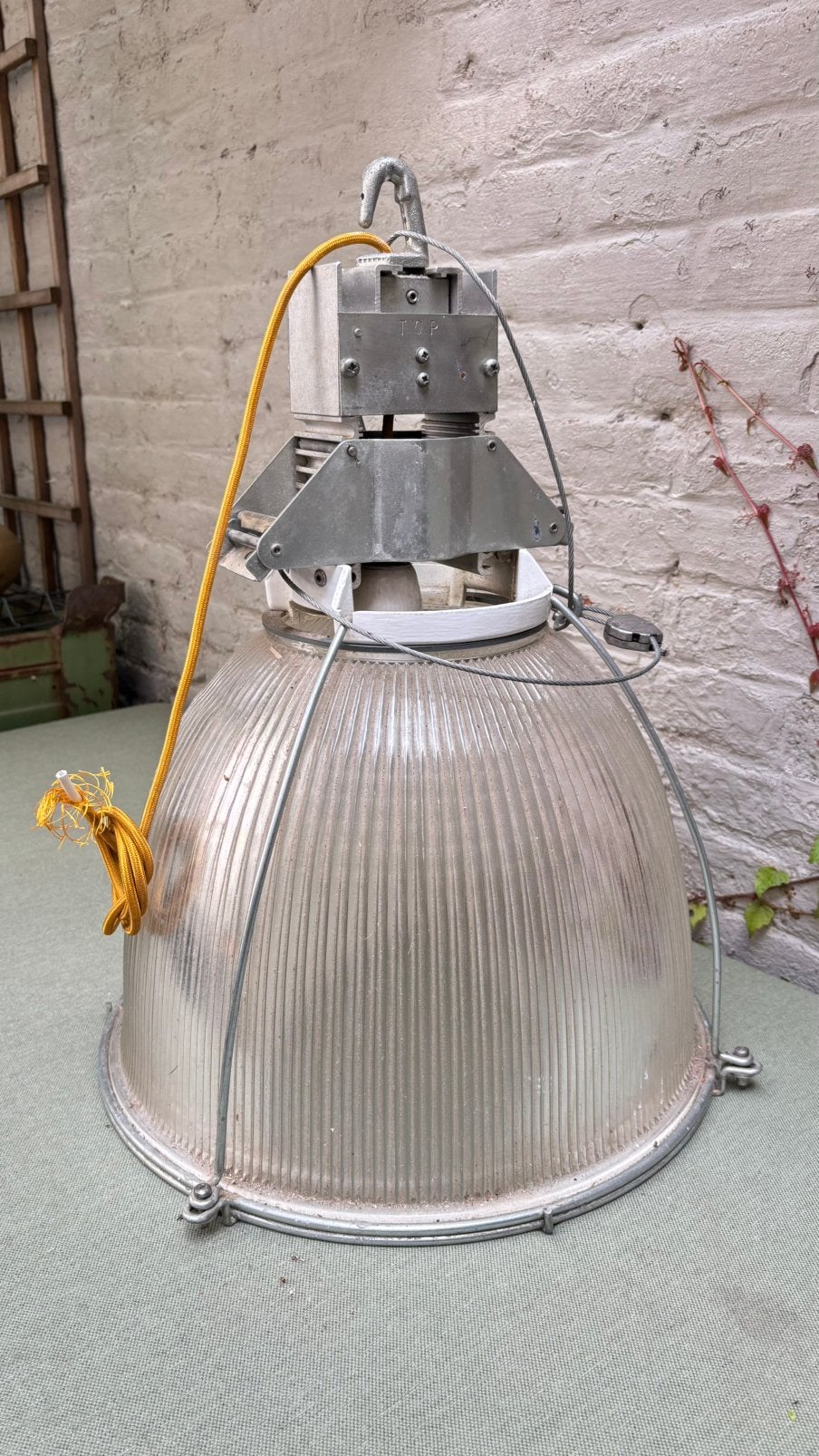 Industriële hanglamp, Ophalen, Gebruikt, E27 (groot), Glas