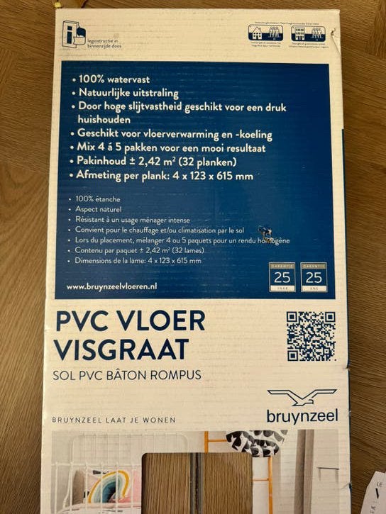 Bruynzeel visgraat PVC, Doe-het-zelf en Verbouw, Ophalen, Kunststof, 50 tot 150 cm, Overige typen