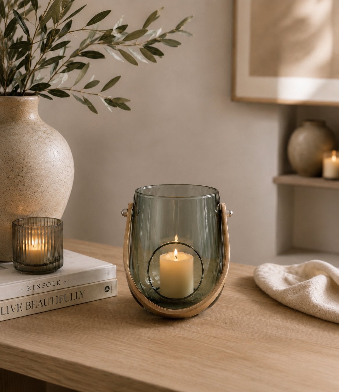 Leuk waxinelicht stolp of voor een leuk klein plantje, Ophalen of Verzenden, Kandelaar, Groen, Glas