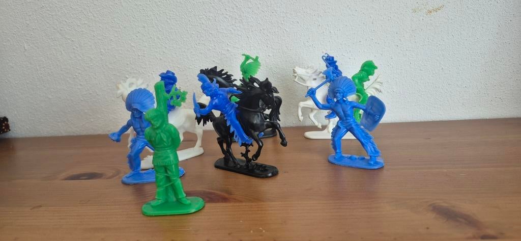 Jean Höfler West-Duitsland plastic indianen cowboys paarden, Ophalen of Verzenden, Gebruikt
