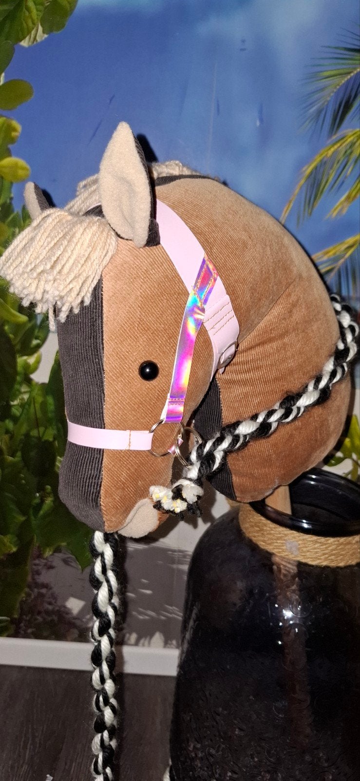 Hobby Horse - Bruin met Roze Halster en Gevlochten Teugels, Kinderen en Baby's, Speelgoed | Knuffels en Pluche, Nieuw, Ophalen of Verzenden