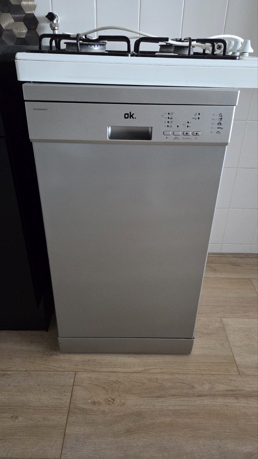 OK. ODW45026A2FS vaatwasser., Witgoed en Apparatuur, Vaatwasmachines, Ophalen, Gebruikt, Minder dan 85 cm, Vrijstaand