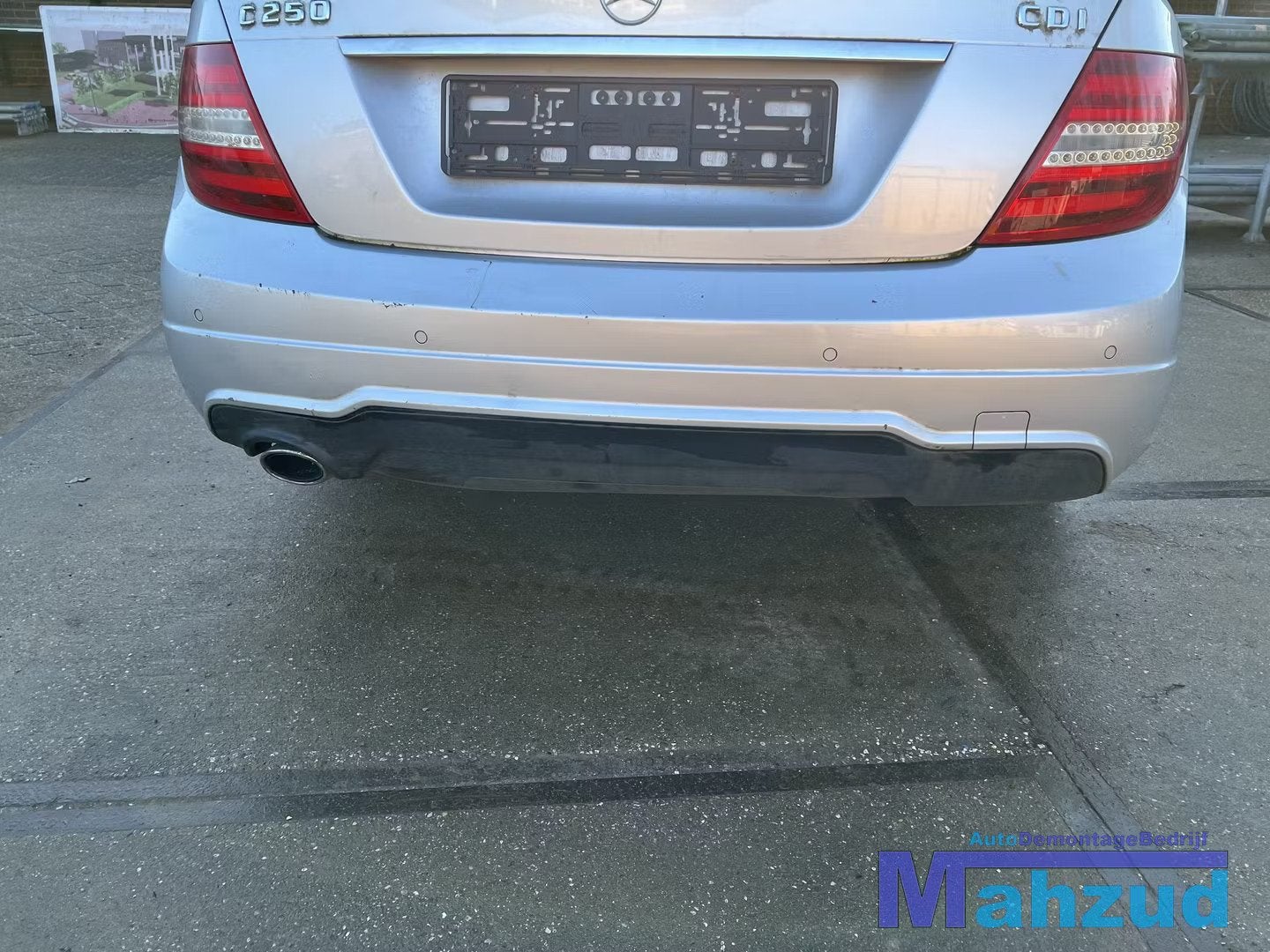 MERCEDES C KLASSE W204 zilver 775 AMG achterbumper 2007-2013, Auto-onderdelen, Gebruikt, Mercedes-Benz AG, Mercedes-Benz, Ophalen of Verzenden