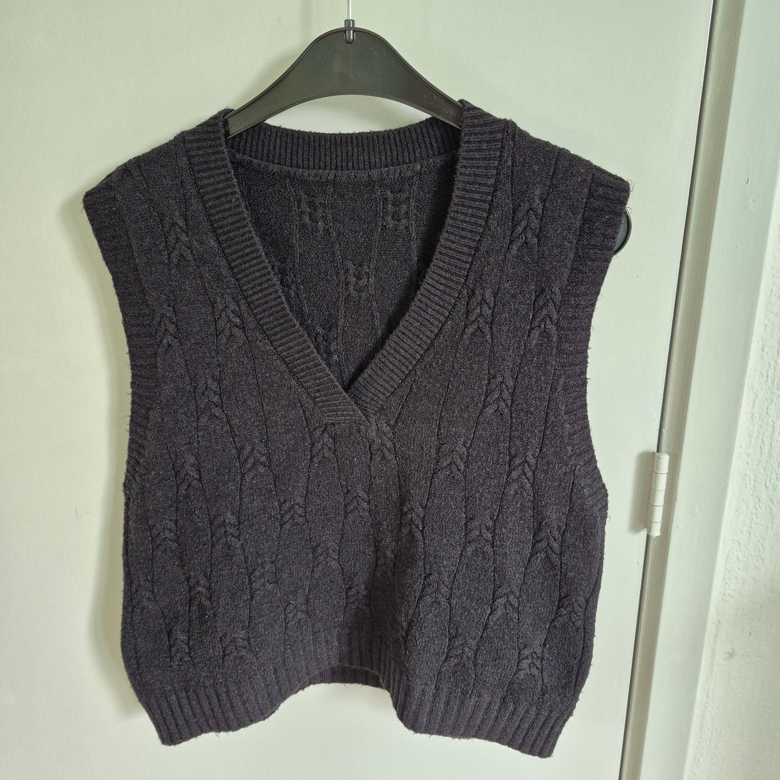 Zwarte gebreide dames spencer - One Size, Maat 38/40 (M), Zwart, Ophalen of Verzenden, Onbekend