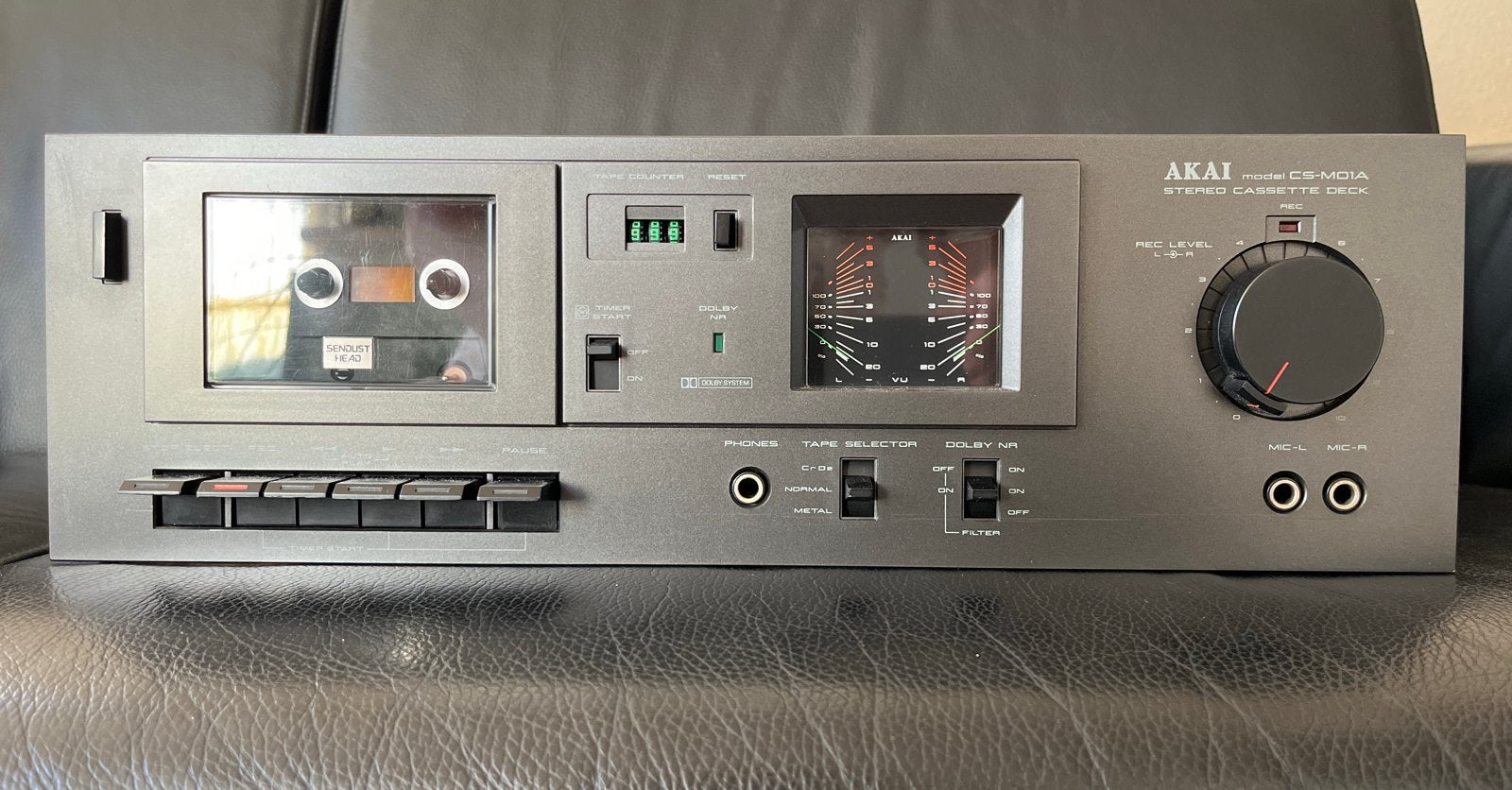 Akai CS-M01A Stereo Cassette Deck - Vintage Audiophile, Ophalen of Verzenden, Enkel, Akai, Tape counter