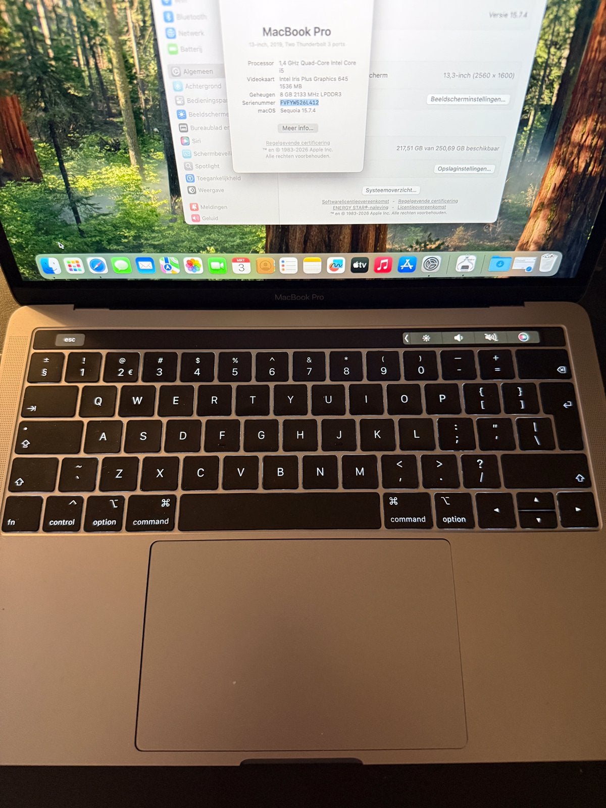 Macbook pro 13” met touchbar (2019), Computers en Software, Apple Macbooks, MacBook Pro, 2 tot 3 Ghz, 13 inch, Ophalen of Verzenden