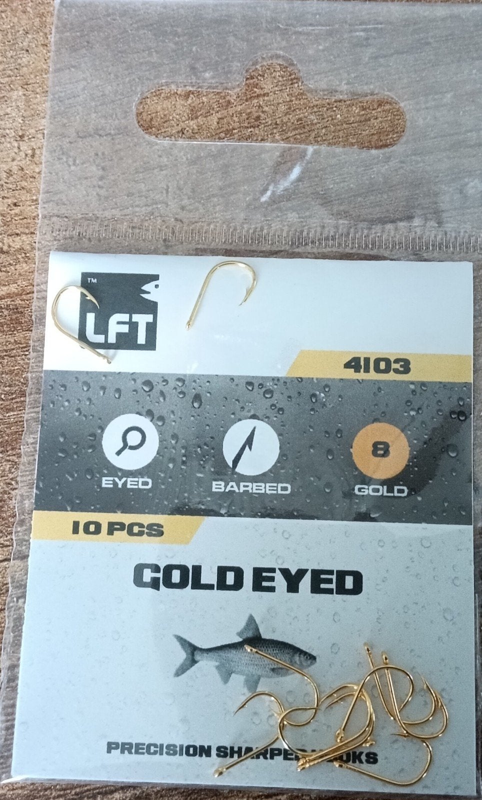 LFT Gold Eyed Vishaakjes Maat 8 - 10 Stuks, Ophalen of Verzenden, Nieuw, Haak