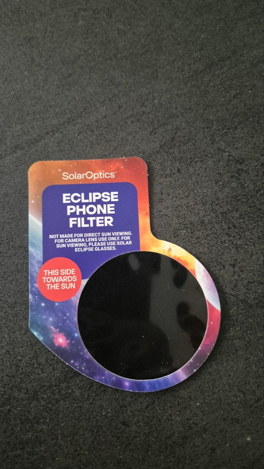 SolarOptics Eclipse Telefoon Filter - Voor zonsverduistering, Telecommunicatie, Mobiele telefoons | Toebehoren en Onderdelen, Ophalen of Verzenden