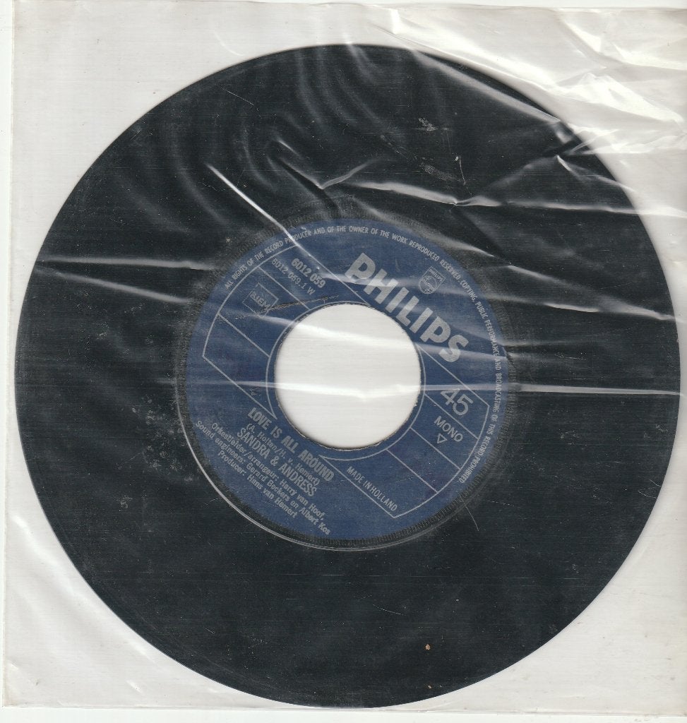 Sandra & Andress Love is all around vinyl single, Ophalen of Verzenden, Zo goed als nieuw, Pop