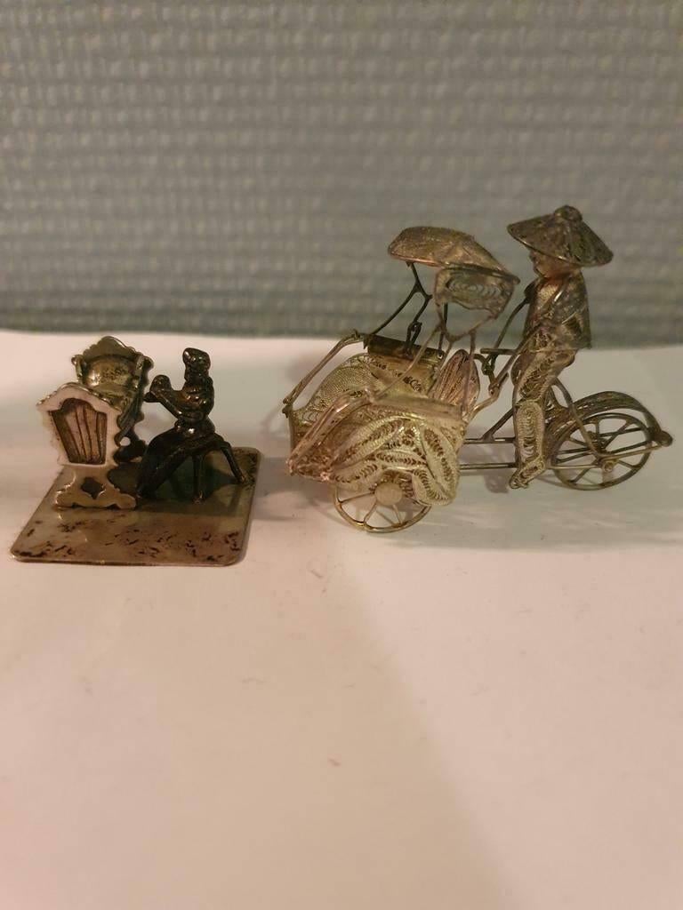 Twee Zilveren miniatuur, Ophalen of Verzenden, Zilver