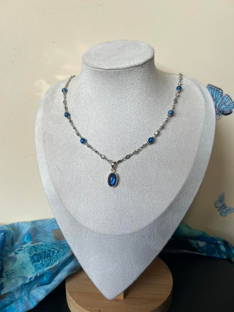 Kyaniet beschermt geluk intuïtie hoge trilling uniek magie, Blauw, Nieuw, Ophalen of Verzenden, Verstelbaar