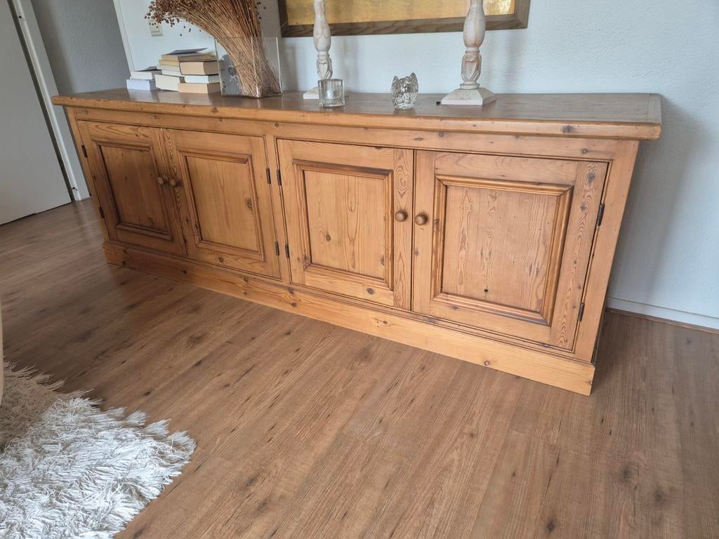Antieke grenen kast - Landelijke stijl - 217x76x53 cm, Ophalen of Verzenden