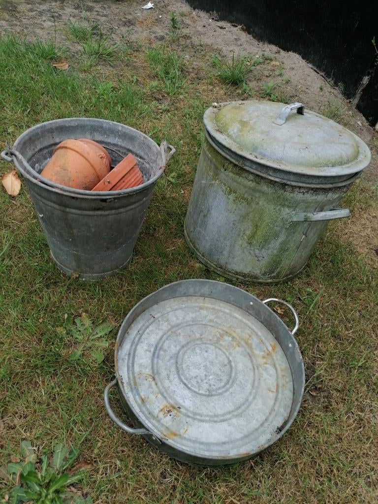Vintage zinken items., Ophalen of Verzenden, Gebruikt