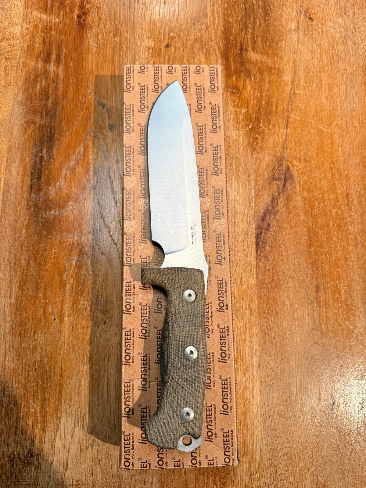 Lionsteel M7 CVG Sleipner mes - Groen Canvas Micarta, Ophalen, Nieuw, Snijgereedschap, Overige merken
