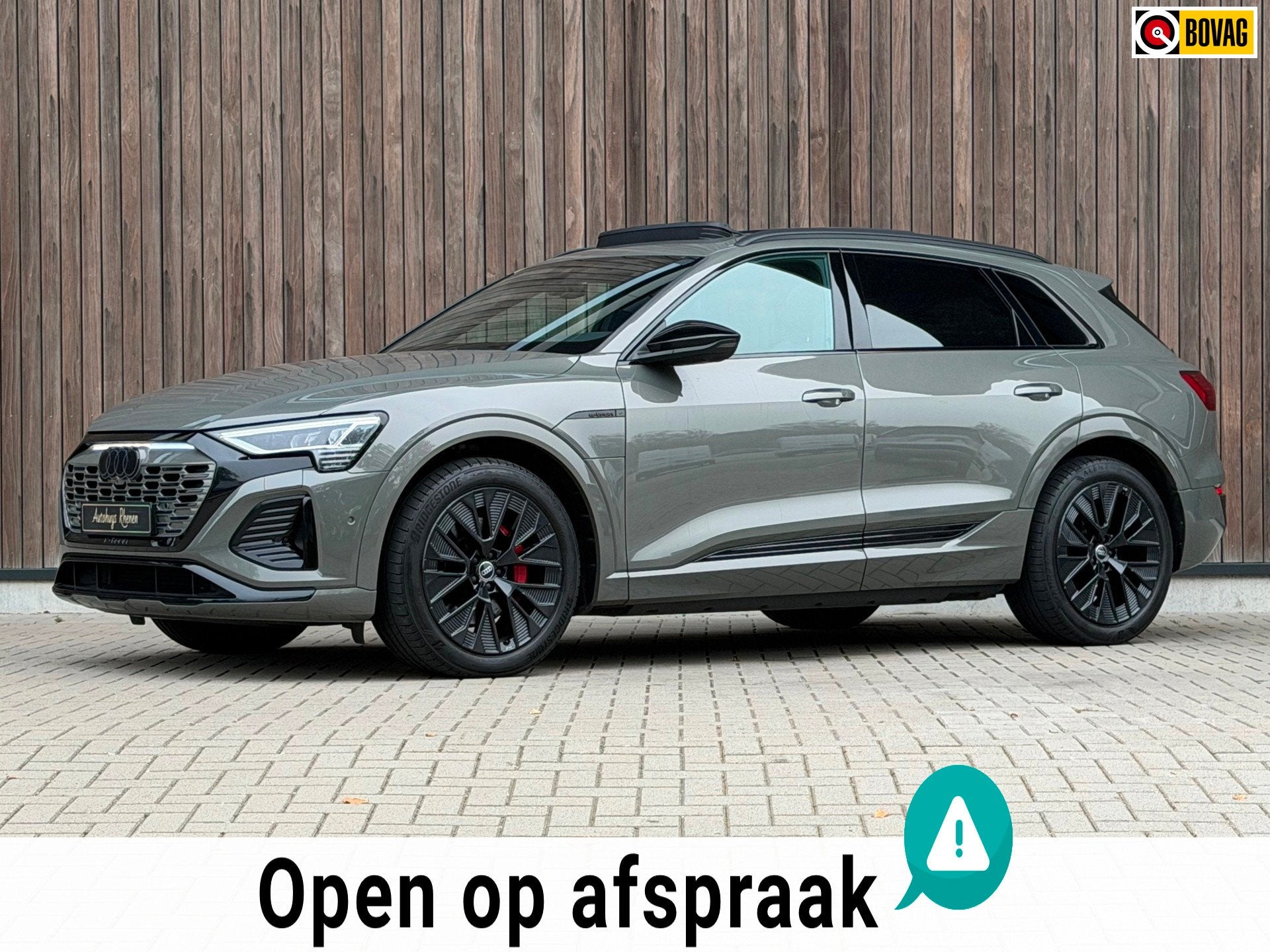 Audi Q8 e-tron 55 quattro S Edition Competition 115 kWh / Ch, Auto's, Dealer onderhouden, Zwart, Q8 e-tron, Vierwielaandrijving