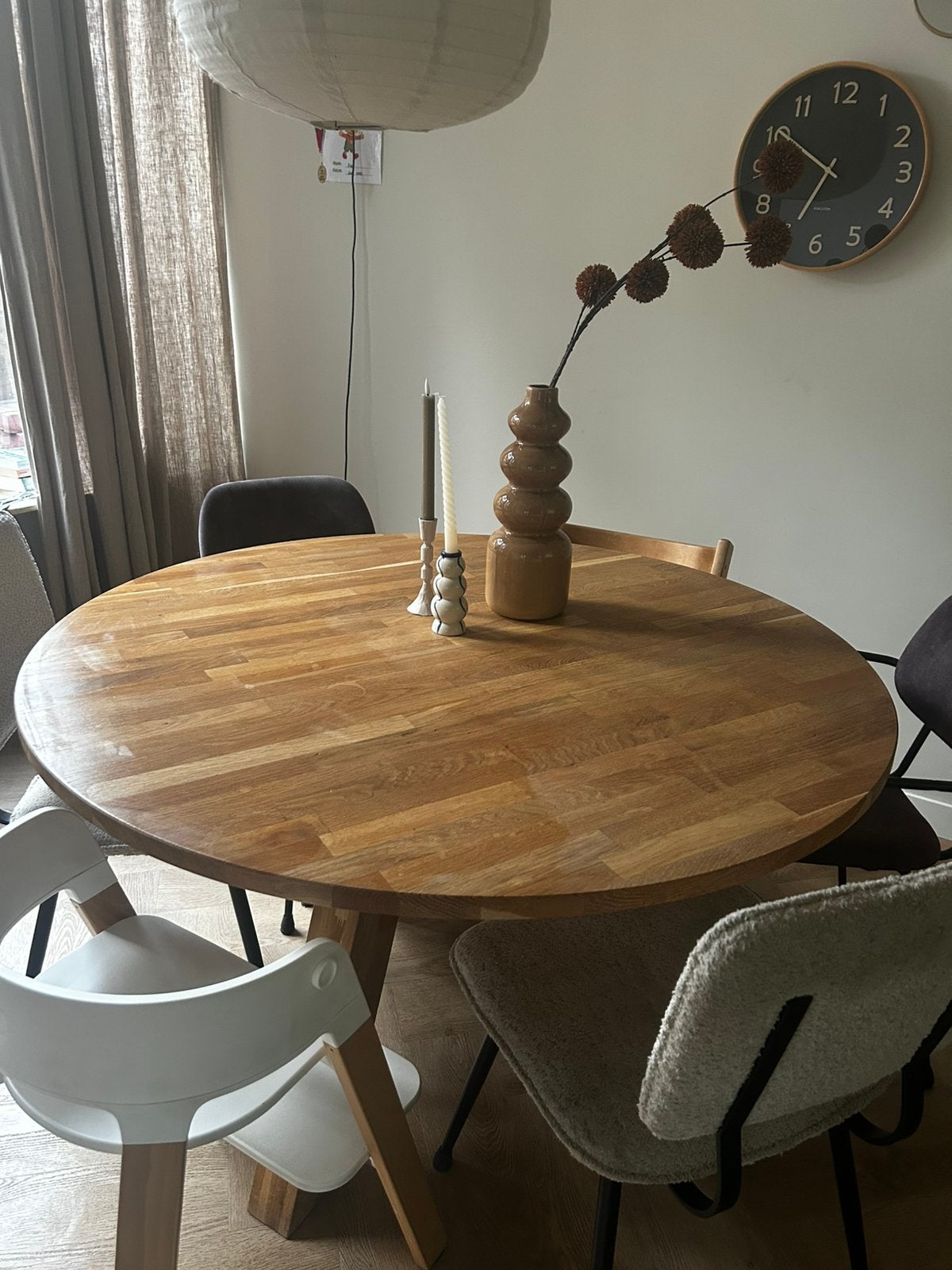 Ronde eettafel WOOOD, Gebruikt, 100 tot 150 cm, Scandinavisch, Ophalen of Verzenden