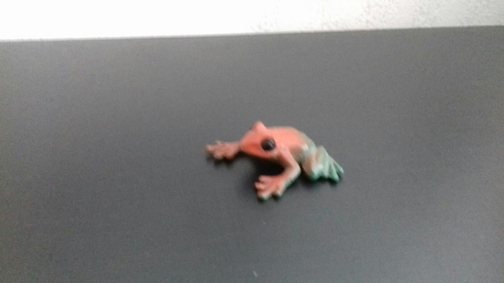 Kikker 1, rood bruin, dierfiguur Bullyland, Ophalen of Verzenden, Gebruikt, Reptiel of Amfibie, Beeldje of Figuurtje