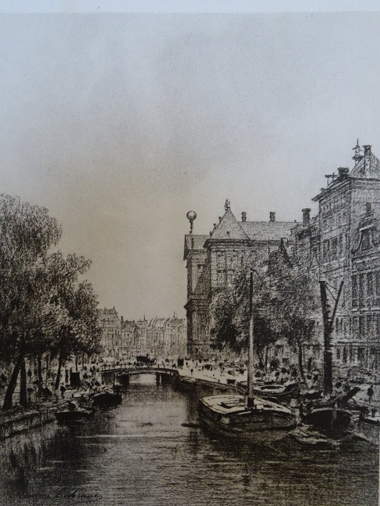 heliogravure Nieuwe Zijds Voorburgwal Amsterdam Decaux 1841, Antiek en Kunst, 1800 - 1899, Verzenden, Stadsgezicht, Gravure