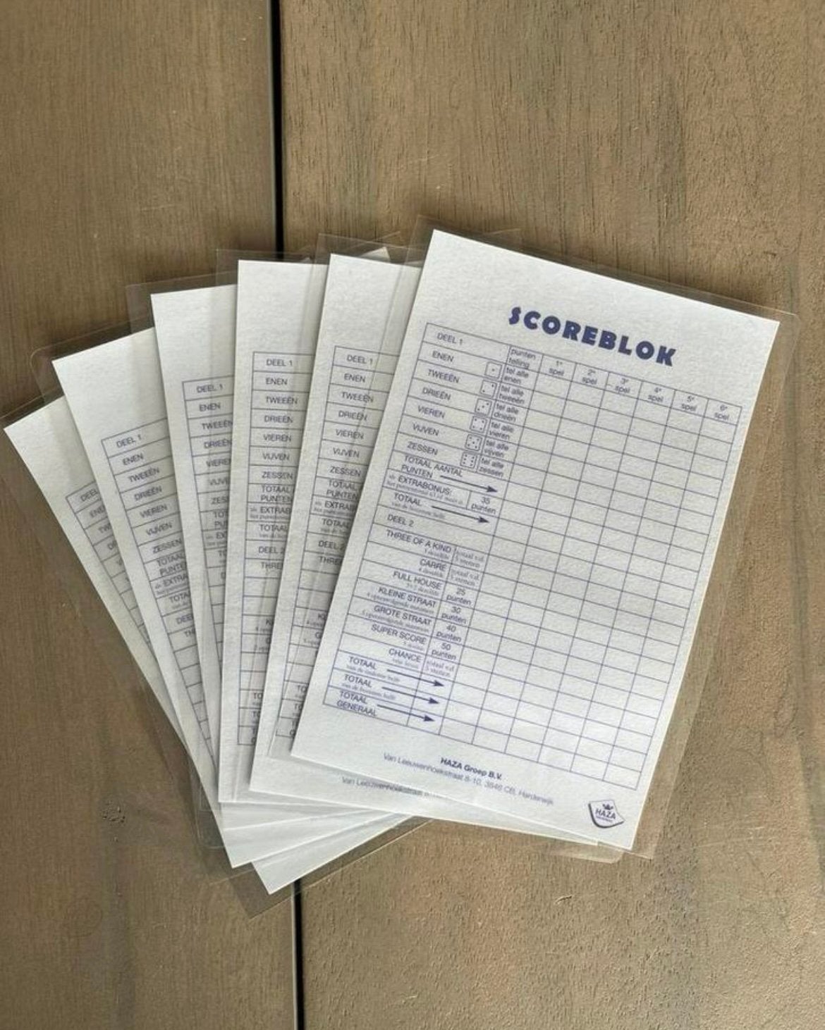 Yatzee geplastificeerde score kaarten, Ophalen of Verzenden, Nieuw