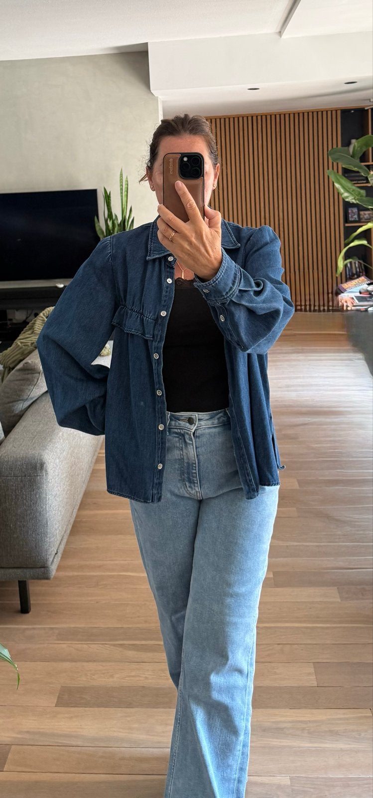 Norah Denim Blouse Maat 36, Ophalen of Verzenden, Zo goed als nieuw, Maat 36 (S), Blauw