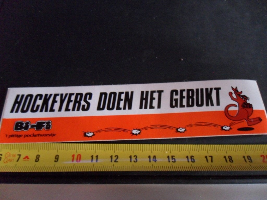 sticker Hockeyers doen het gebukt BI-FI Pocketworstje *, Ophalen, Zo goed als nieuw