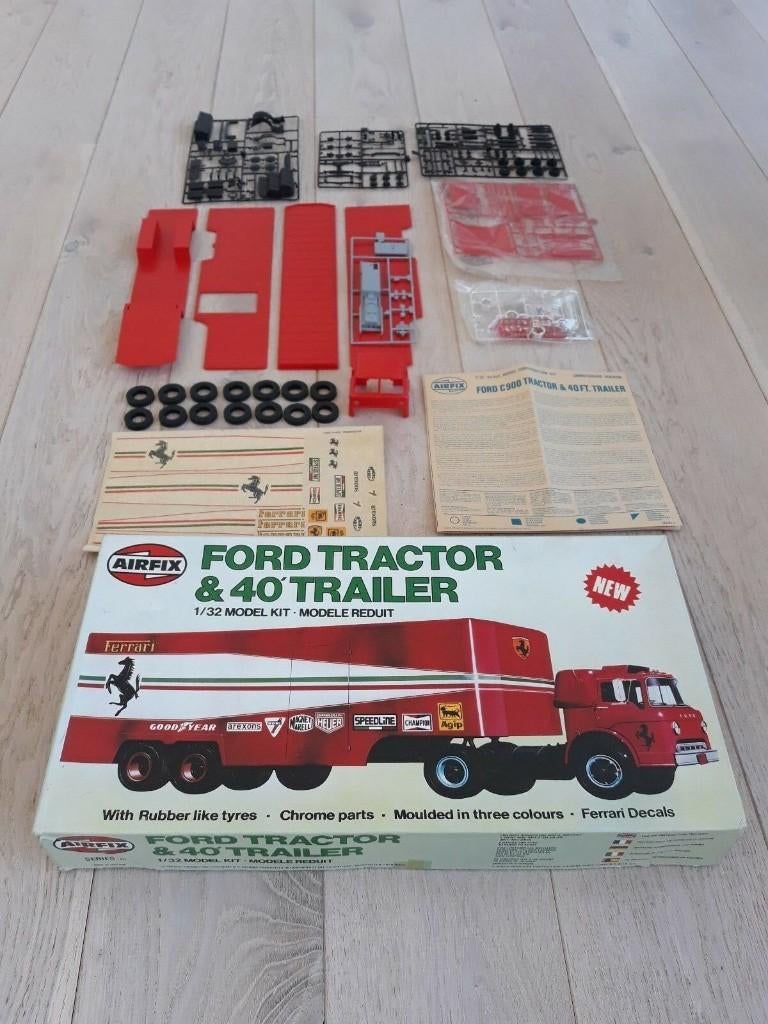 Ford Tractor 40 Trailer Ferrari Decals by Airfix Retro 1/32, Hobby en Vrije tijd, Modelbouw | Auto's en Voertuigen, Gebruikt, Auto