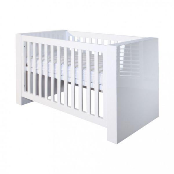 Kidsmill Alaska Hoogglans Babybed Wit 70 x 140 cm, Kinderen en Baby's, Babywiegjes en Ledikanten, Ophalen, Zo goed als nieuw