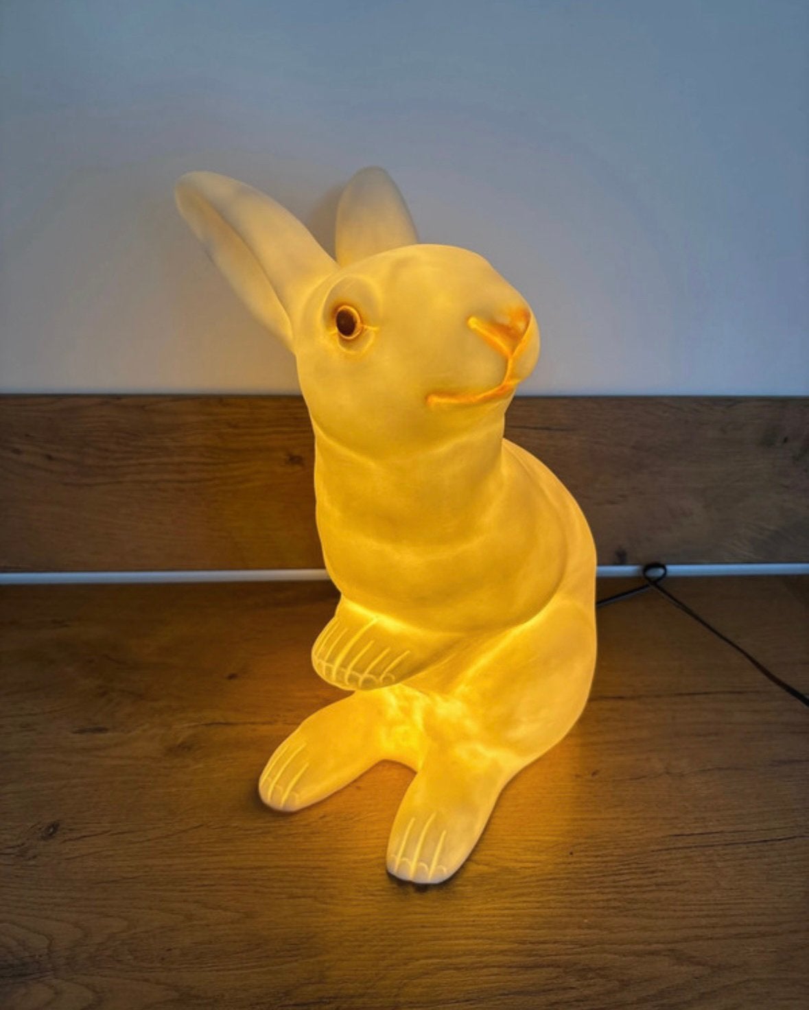 Vintage Heico West Germany konijn lamp, Huis en Inrichting, Lampen | Tafellampen, Figuurlamp, Overige merken, Vintage, Wit