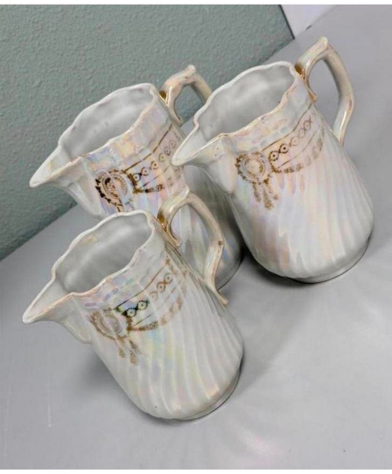 3 Kannen Sadler Swirl Lustreware theeset vintage parelmoer, Ophalen of Verzenden