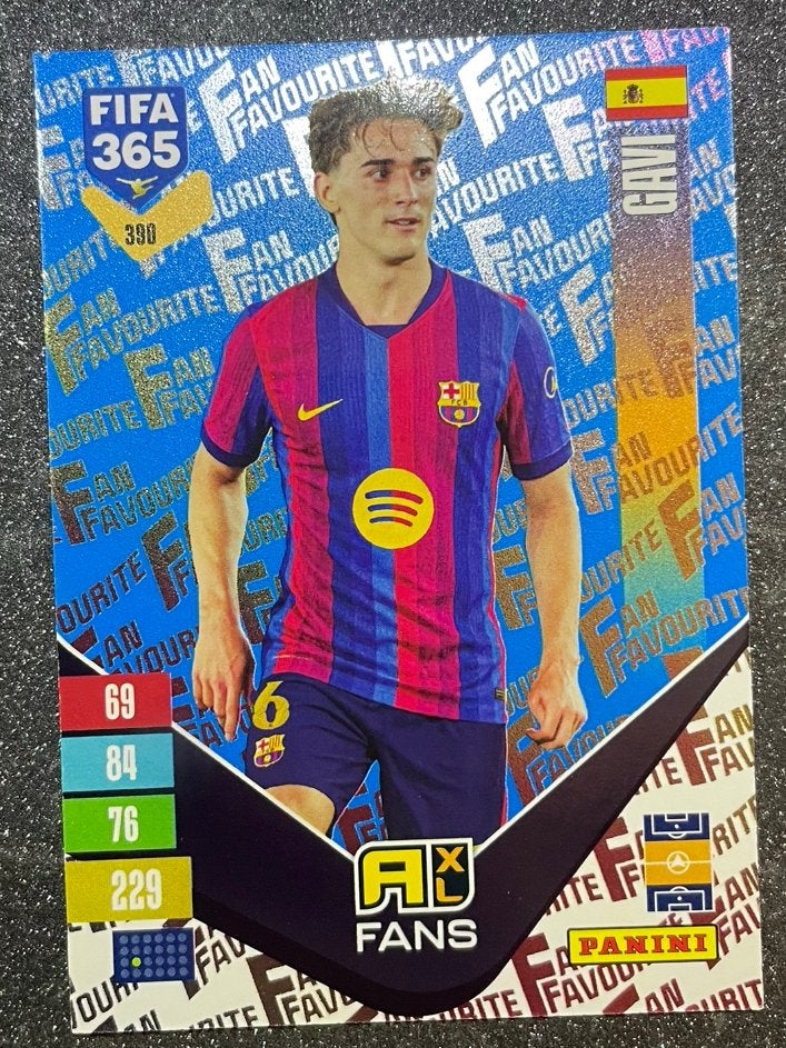 Panini Fifa365 2027 BLUE PAR FANS’ FAVOURITE GAVI BARCELONA, Verzenden, Zo goed als nieuw, Plaatje