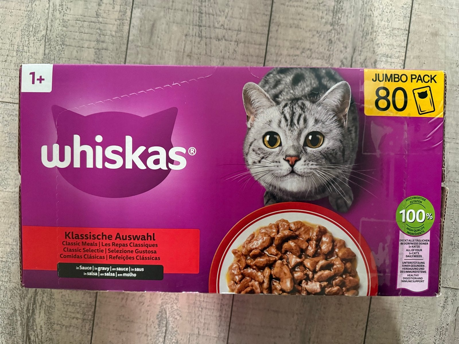 Whiskas natvoer jumbo pack 80 zakjes, Dieren en Toebehoren, Ophalen of Verzenden, Kat