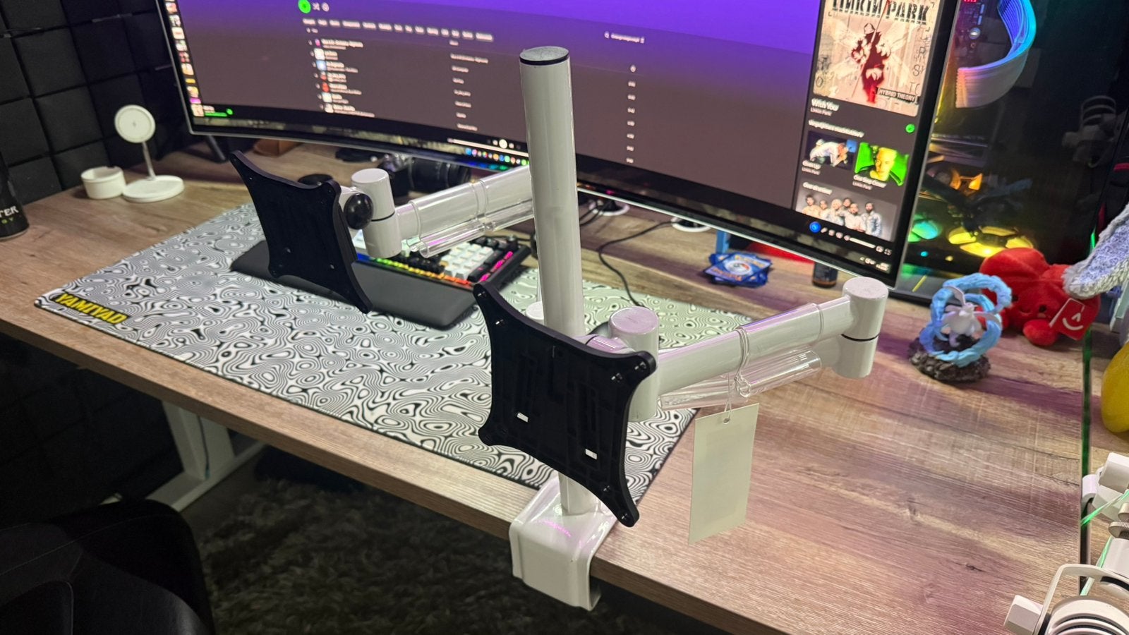 Monitor arm voor 2 monitoren - Zo goed als nieuw, Ophalen of Verzenden, Zo goed als nieuw