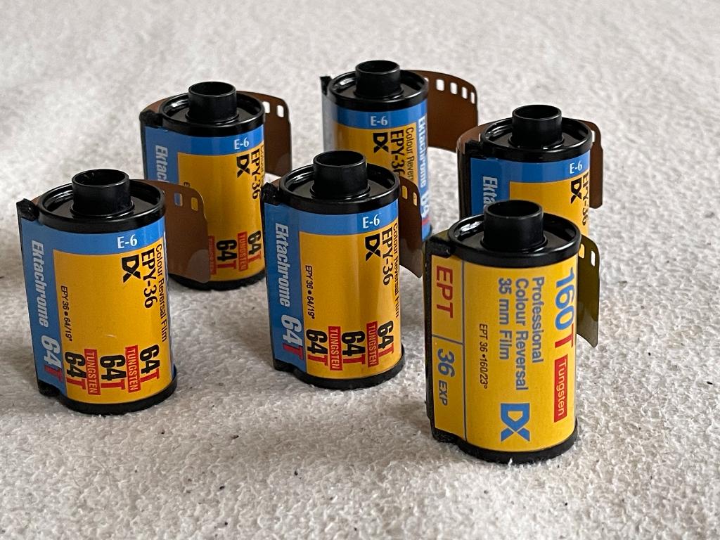 5 x EKTACHROME 64T kunstlicht diafilm + 1 x 160T, VERLOPEN, Verzenden, 35mm film