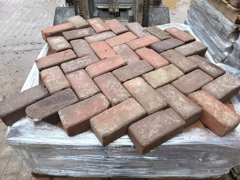 198m2 hard gebakken plat keiformaat klinker rood bruin, Ophalen, Gebruikt, Keramiek, Klinkers