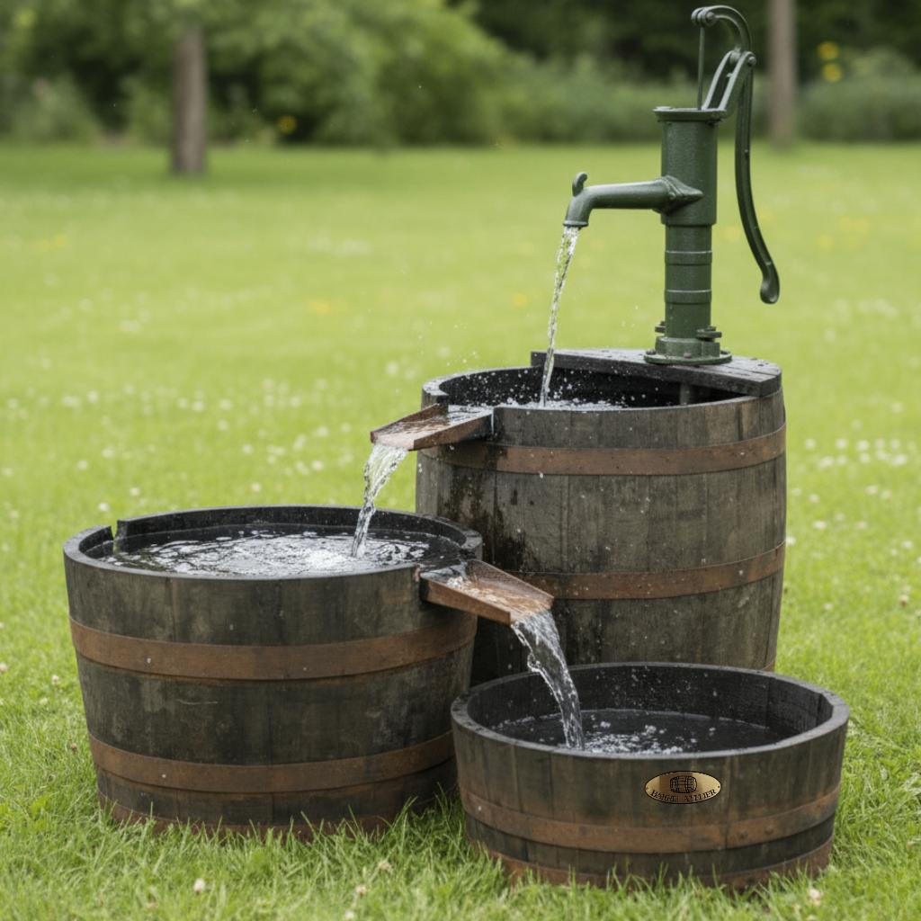 Houten Kuipen | Bloembakken | voor Olijfboom | Fruitboom, Tuin en Terras, Bloembakken en Plantenbakken, Rond, Nieuw, Barrel Atelier
