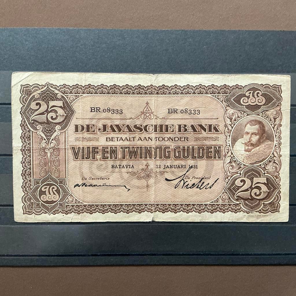 Biljet 25 Gulden - 1931 Batavia, Ophalen of Verzenden