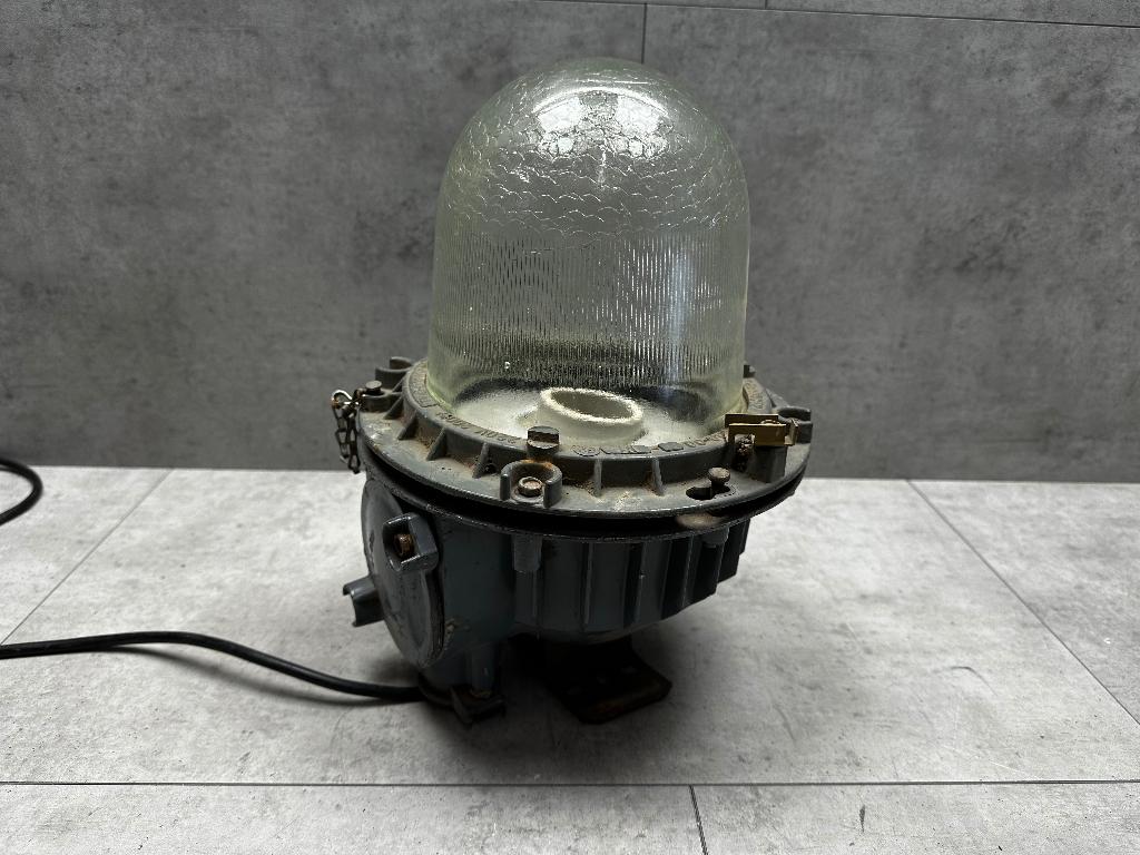 Stoere bunkerlamp met glazen stolp - 11013, Ophalen of Verzenden