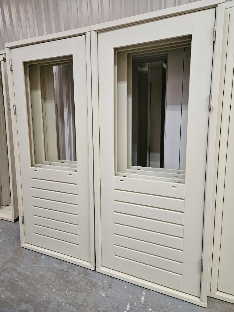 Meranti achter of balkon schuurdeur met kozijn 98,5 x 222, Doe-het-zelf en Verbouw, 80 tot 100 cm, Nieuw, Ophalen of Verzenden