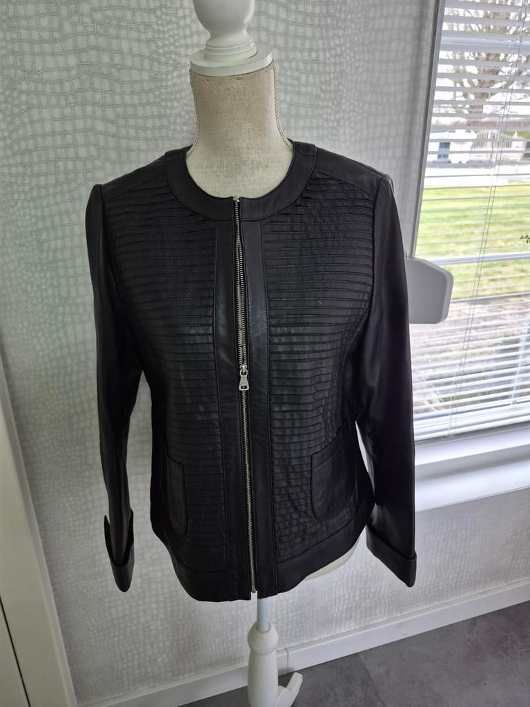 Gerry Weber leren jasje maat 40 - Eyecatcher!, Maat 38/40 (M), Zwart, Ophalen of Verzenden, Zo goed als nieuw