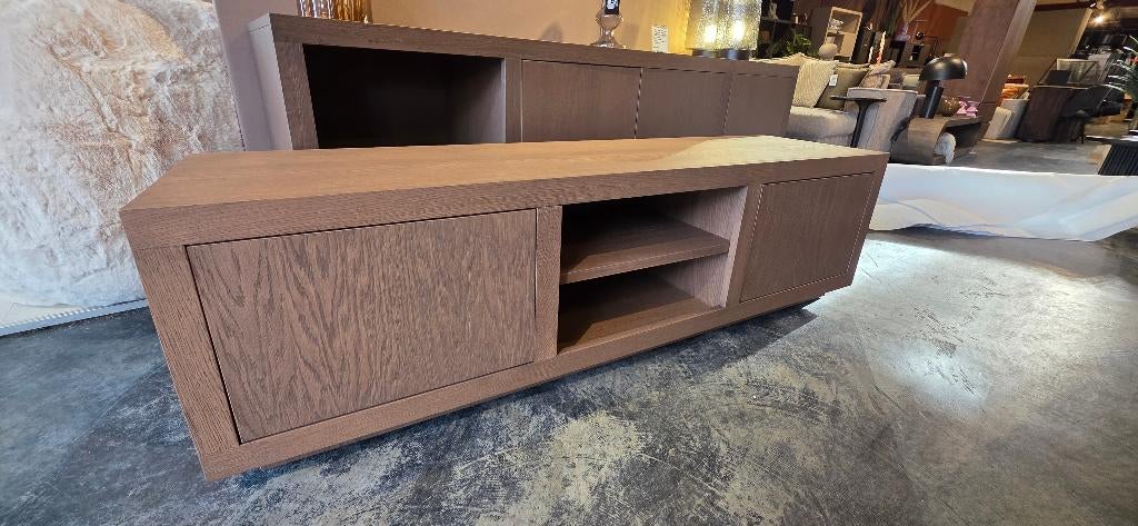 TV-meubel Helsinki 160 cm – Lichtbruin Showmodel, Eikenhout, Bornsestraat 31, 150 tot 200 cm, Ophalen of Verzenden