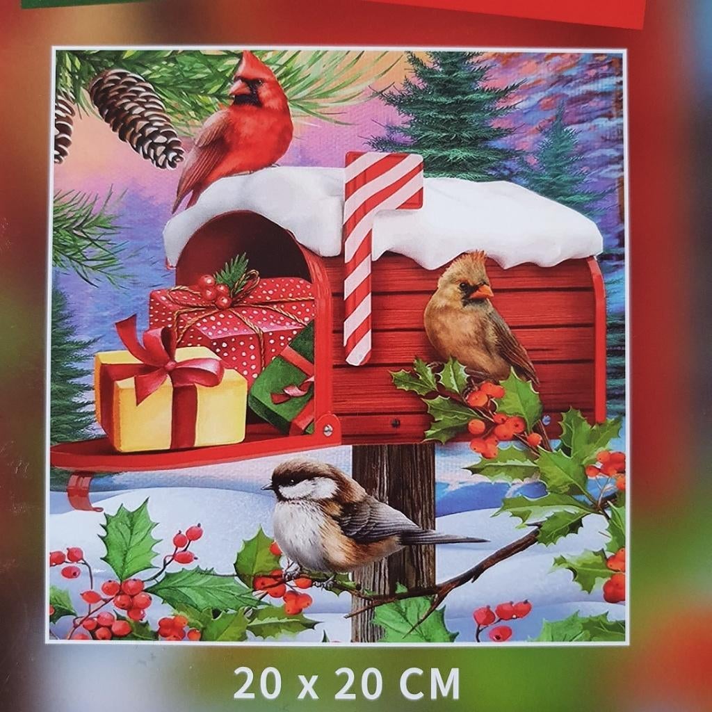 Diamond painting kerst brievenbus 20x20cm Zelf maken DIY Kit, D, Verzenden, Nieuw, D