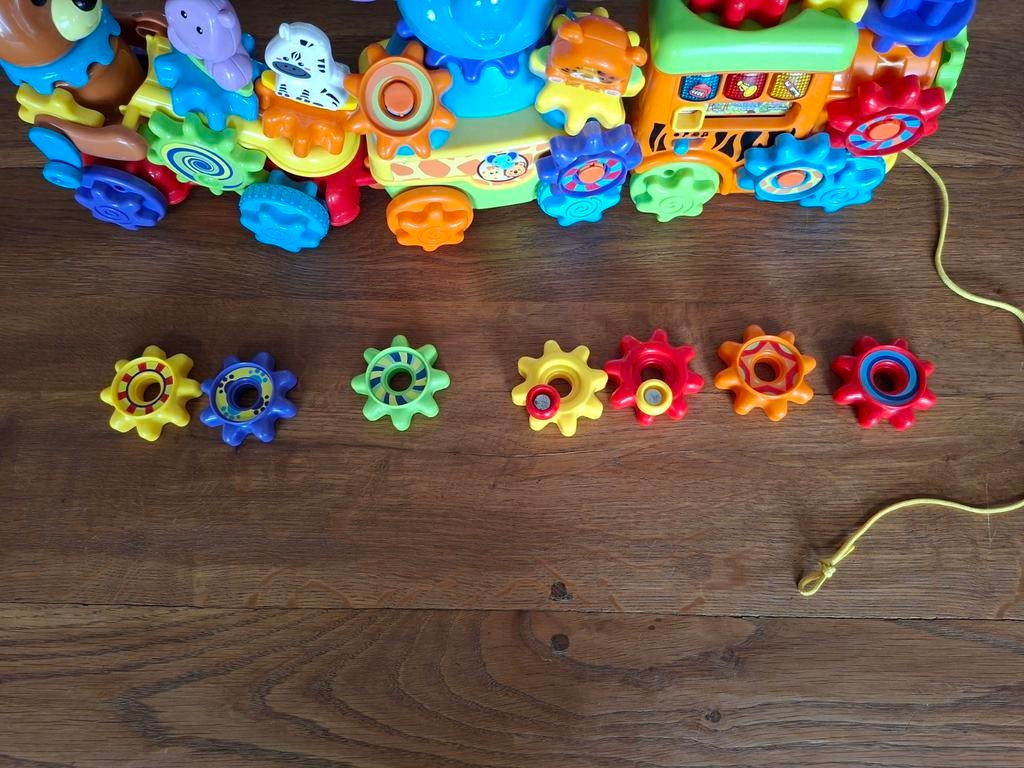 VTECH speelgoedtrein met muziek en draaiende onderdelen., Ophalen of Verzenden, Zo goed als nieuw