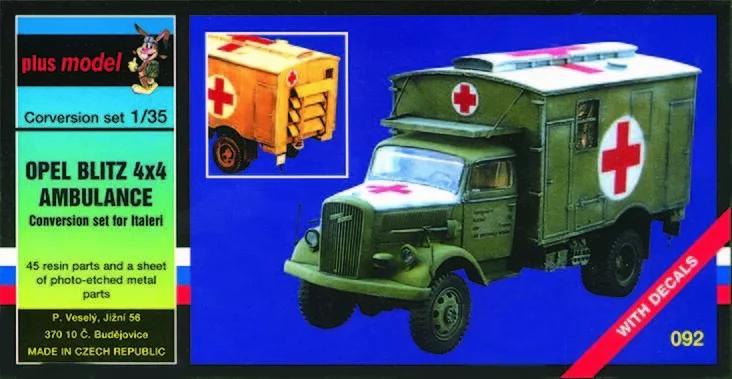 D-528,PLUS MODEL 1-35,NO,092, Opel Blitz 4x4 ambulance conve, Hobby en Vrije tijd, Modelbouw | Auto's en Voertuigen, Overige merken