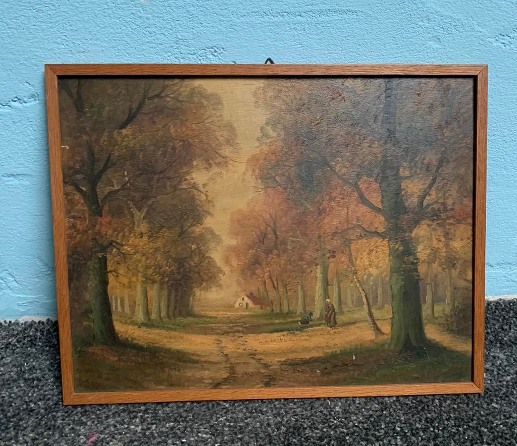 Oud houten paneeltje olieverf, Antiek en Kunst, Kunst | Schilderijen | Klassiek, Ophalen of Verzenden