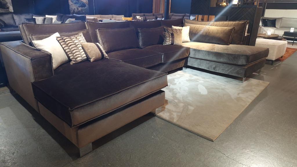 XXL Model | Velvet U-bank Hoekbank Lounge | Showroom Utrecht, Ophalen, Info@trendvortex.com, Hoekbank, 2e loswal 14