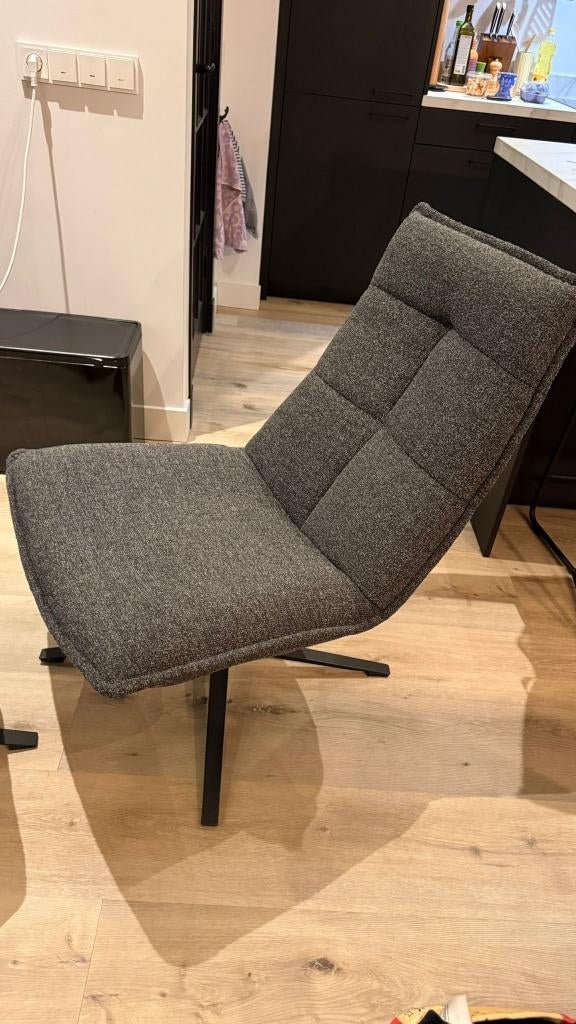 Fauteuil met hocker (Merk Eleonora), Huis en Inrichting, Fauteuils, Ophalen, Zo goed als nieuw, 75 tot 100 cm, 50 tot 75 cm
